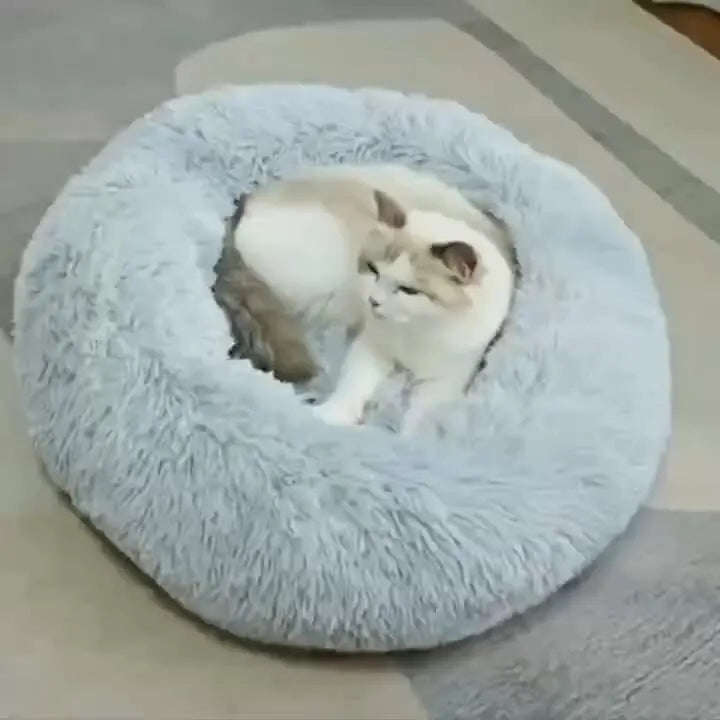 Round Plush Fluffy Pet Bed