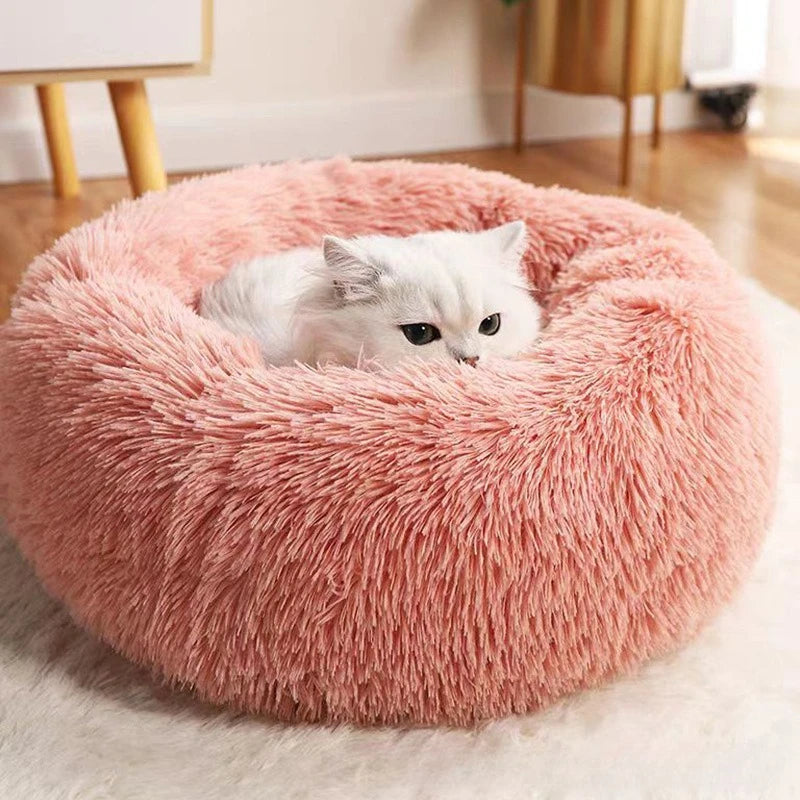 Round Plush Fluffy Pet Bed