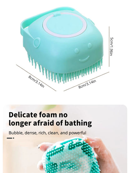 Viral 2 in 1 Pet Shower Brush Massager (Soft Silicone)