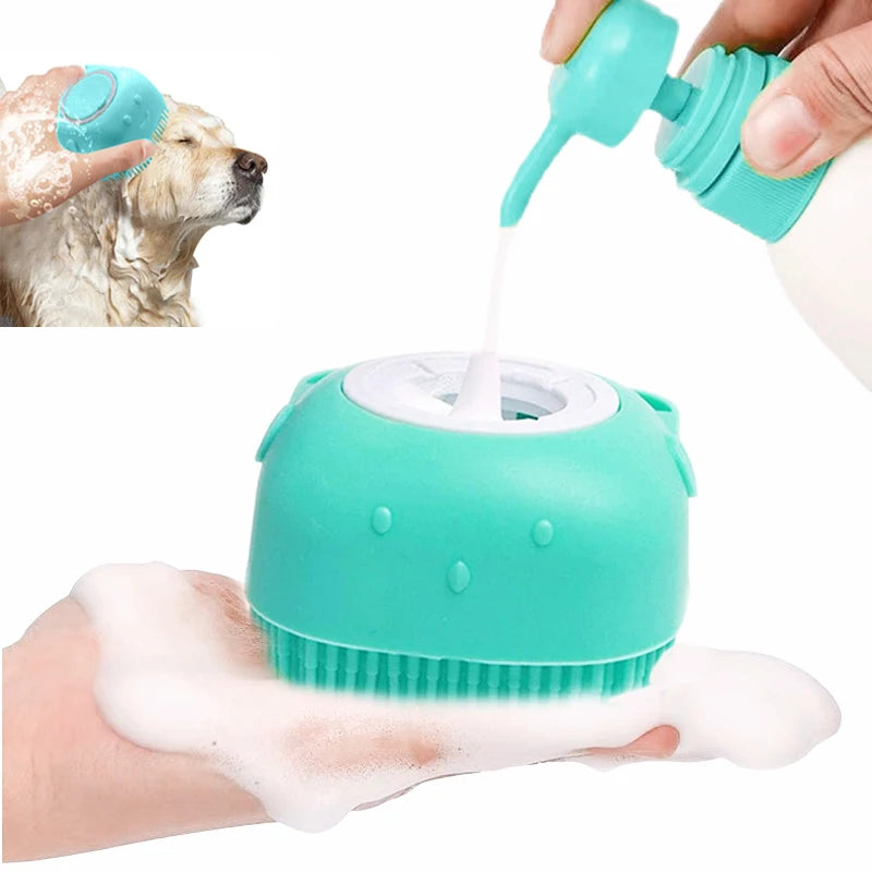Viral 2 in 1 Pet Shower Brush Massager (Soft Silicone)