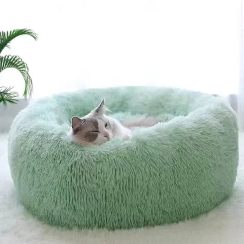 Round Plush Fluffy Pet Bed