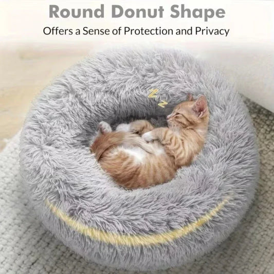 Round Plush Fluffy Pet Bed