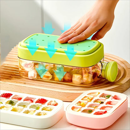 Ice Cube Mold Tray Press Ice Bottle Cup Kettle with Straw