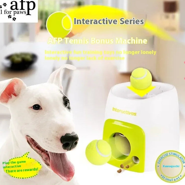 Automatic Dog Ball Launcher with Food Reward - Smart Tennis Ball Thrower Machine
