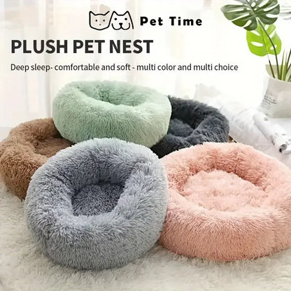 Round Plush Fluffy Pet Bed