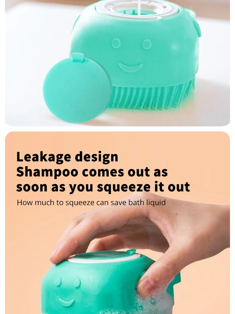Viral 2 in 1 Pet Shower Brush Massager (Soft Silicone)