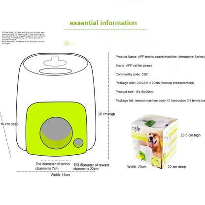 Automatic Dog Ball Launcher with Food Reward - Smart Tennis Ball Thrower Machine