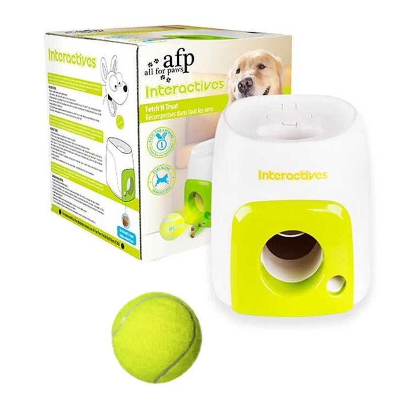 Automatic Dog Ball Launcher with Food Reward - Smart Tennis Ball Thrower Machine