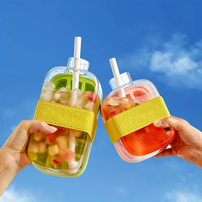 Ice Cube Mold Tray Press Ice Bottle Cup Kettle with Straw