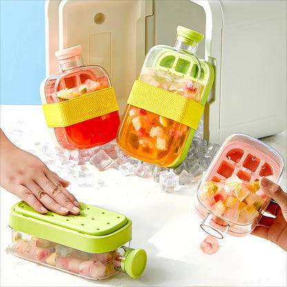 Ice Cube Mold Tray Press Ice Bottle Cup Kettle with Straw