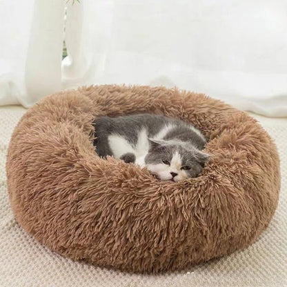 Round Plush Fluffy Pet Bed