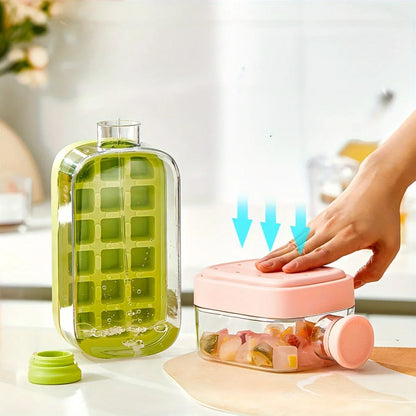 Ice Cube Mold Tray Press Ice Bottle Cup Kettle with Straw